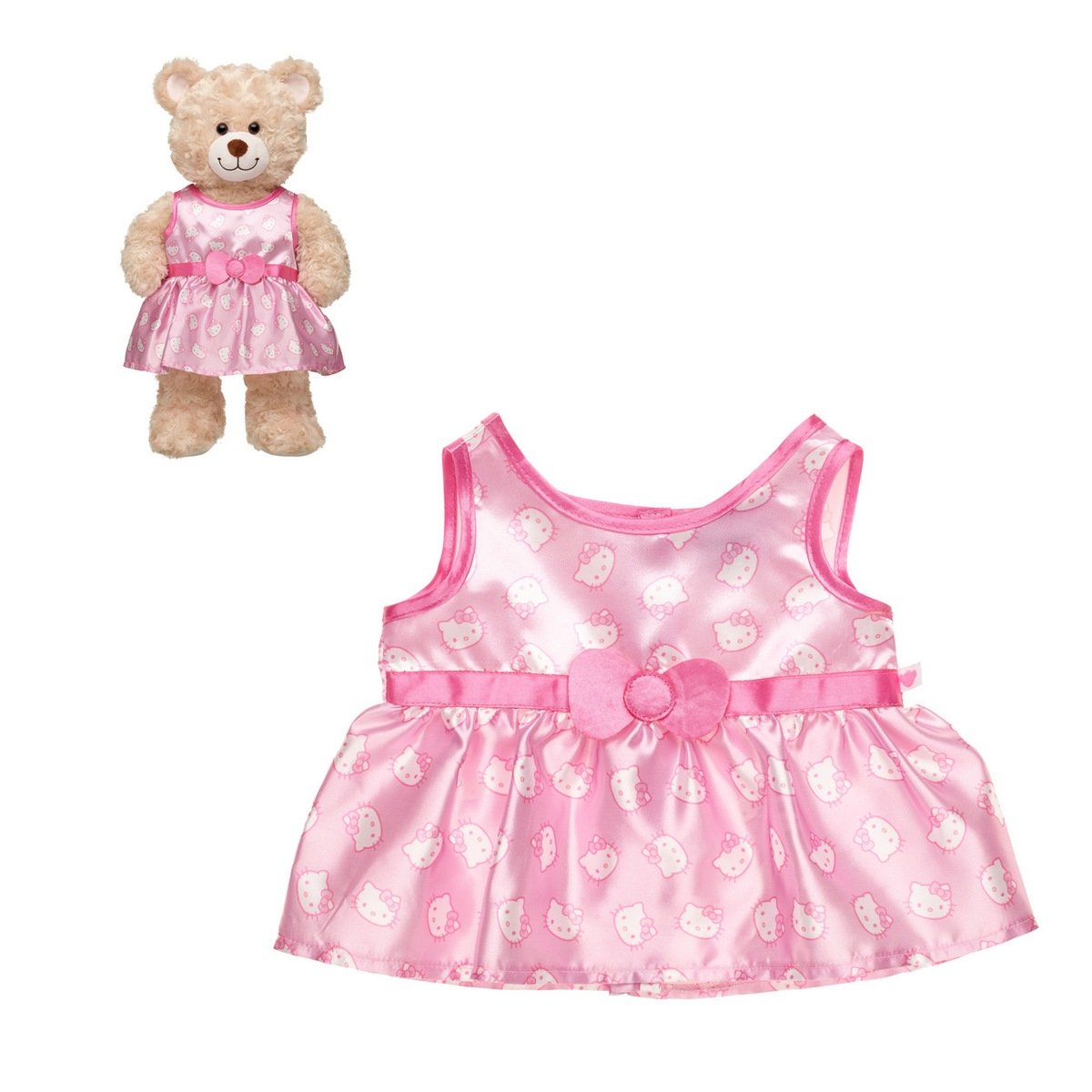 Vestido Satin Rosa Hello Kitty Sanrio Build-A-Bear